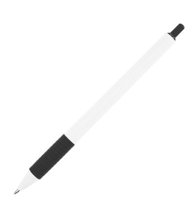 Практичная ручка, в пластиковом корпусе с цветной резинкой, Tender, под тампо-печать логотипа