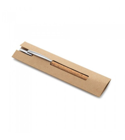 Металлическая ручка с основой из эко материалов, в комплекте с пеналом, под логотип
