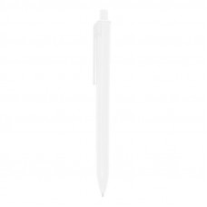 Кнопочная пластиковая шариковая ручка с цветным корпусом и белым клипом Wideclip