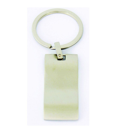 Брелок металлический, прямоугольной, волнистой формы №25