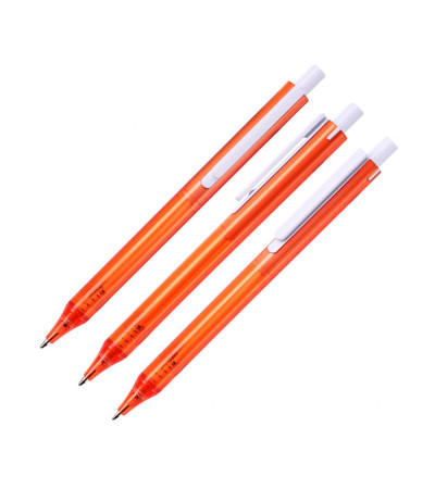 Ручка шариковая, из полупрозрачного цветного пластика с белым клипом New York, ТМTotobi