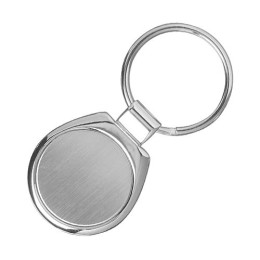 Металлический брелок окружной формы под лазерную гравировку 958679