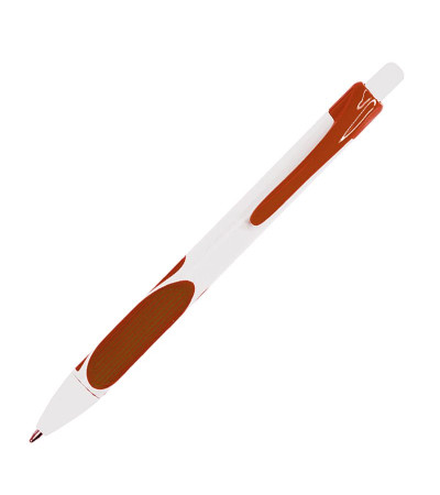 Пластиковая шариковая ручка Relief с белым корпусом и цветными рифлёными вставками