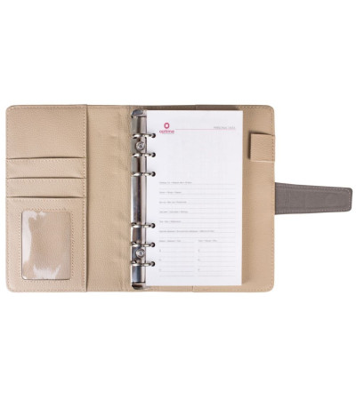 Бізнес-організатор, магнітна застібка, штучна шкіра, на кільцях, комбінована обкладинка, 190х130 мм,