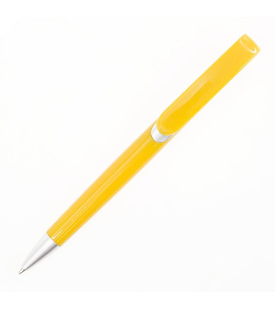 Ручка пластиковая с серебристыми вставками и наконечником 2012A-