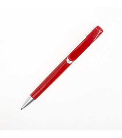 Ручка пластиковая с серебристыми вставками и наконечником 2012A-