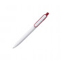 Купити Ручка пластикова JUNA в білому корпусі і кольоровим кліпом 110170 під друк 110170011  в Київі по самій низкий цені  на складі silcom.com.ua  2