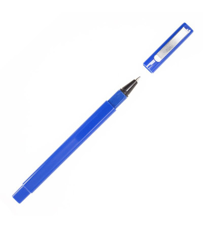 Пластиковая шариковая ручка Qube в форме квадрата с колпачком и металлическим клипом под печать