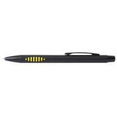 Ручка под названием ISLAND, от производителя ECONOMIX, черном, матовом корпусе, под гравировку в цвет ярких вставок