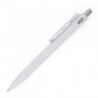 Купити Ручка пластикова DORA зі срібною кнопкою NEW 110120 під друк логотипу 1101206F1  в Київі по самій низкий цені  на складі silcom.com.ua 