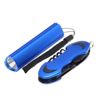 Подарочный набор с металлическим LED фонариком и мультитулом, 7 в 1, 905004 под нанесение