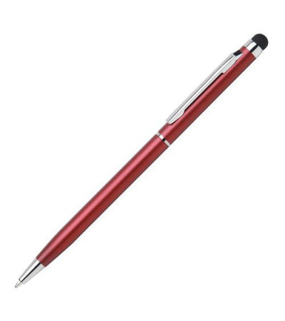 Элегантная ручка со стилусом выполнена в металлическом корпусе с поворотным механизмом, 953832, под гравировку