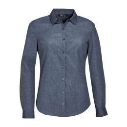 Рубашка женская из поплина меланж с длинным рукавом SOL’S BARNET WOMEN 014292
