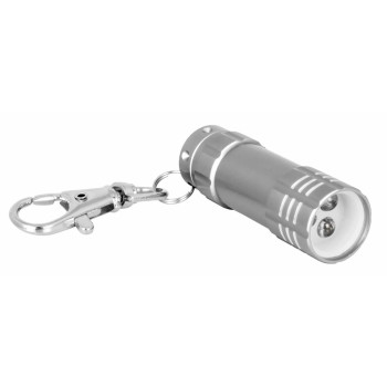 Фонарик в форме брелока, в металлическом корпусе, с названием FLASH MINI, использующий LED диоды, под гравировку