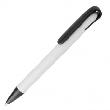 Ручка в белом корпусе с цветным клипом и наконечником 957977 под нанесение логотипа