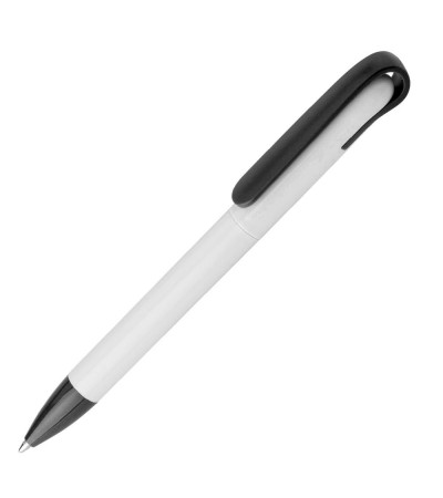 Ручка в белом корпусе с цветным клипом и наконечником 957977 под нанесение логотипа