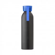 Пляшка для пиття в матовому, металевому корпусі з кольоровою кришкою, під гравіювання